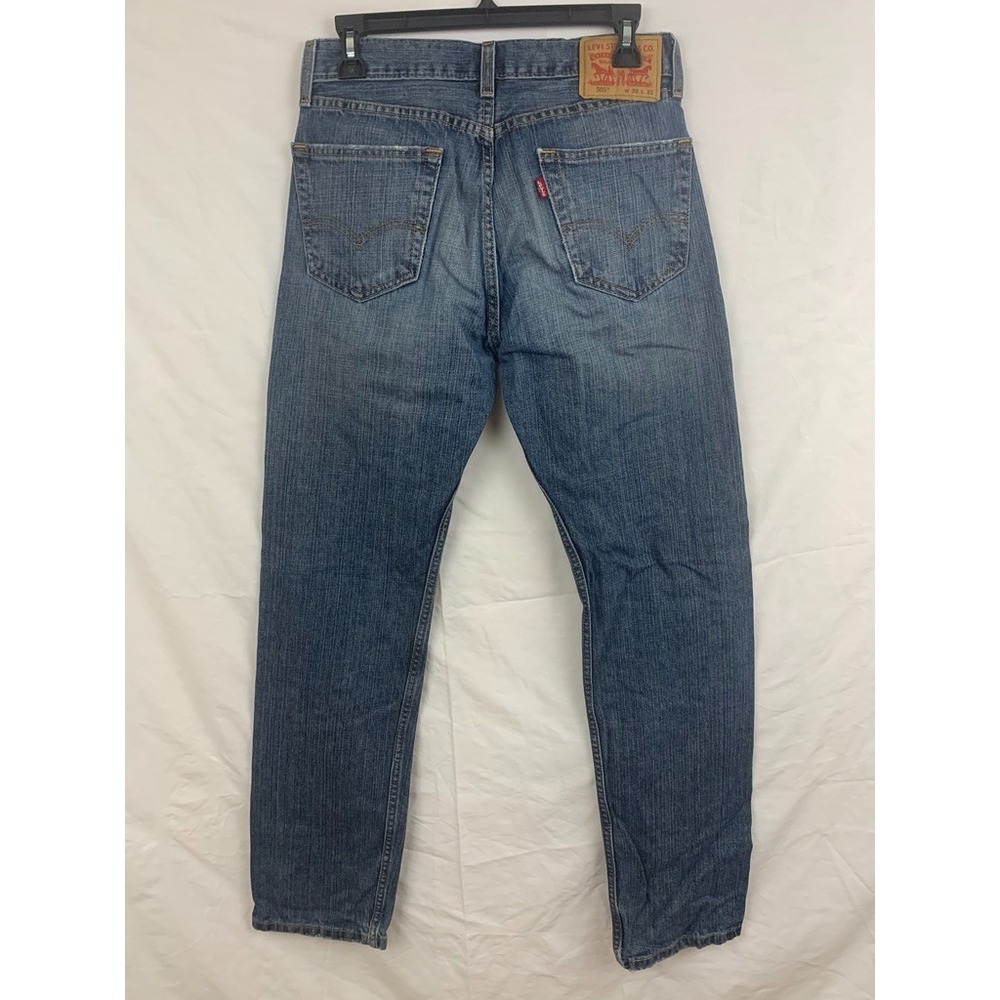 Levis 505 Jeans Mens 29x32 Blue Denim Straight Leg Regular Zipper Fly - Picture 8 of 10